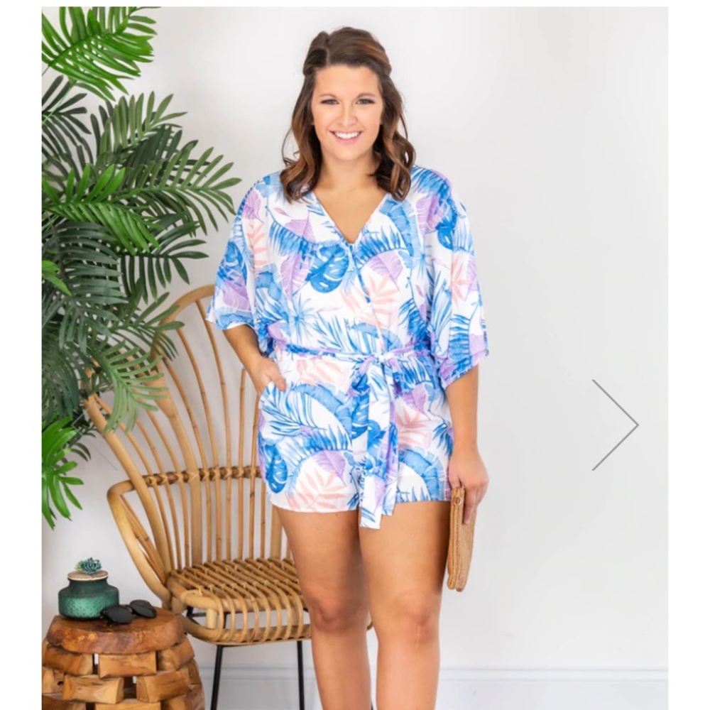 Pink Lily romper worn once